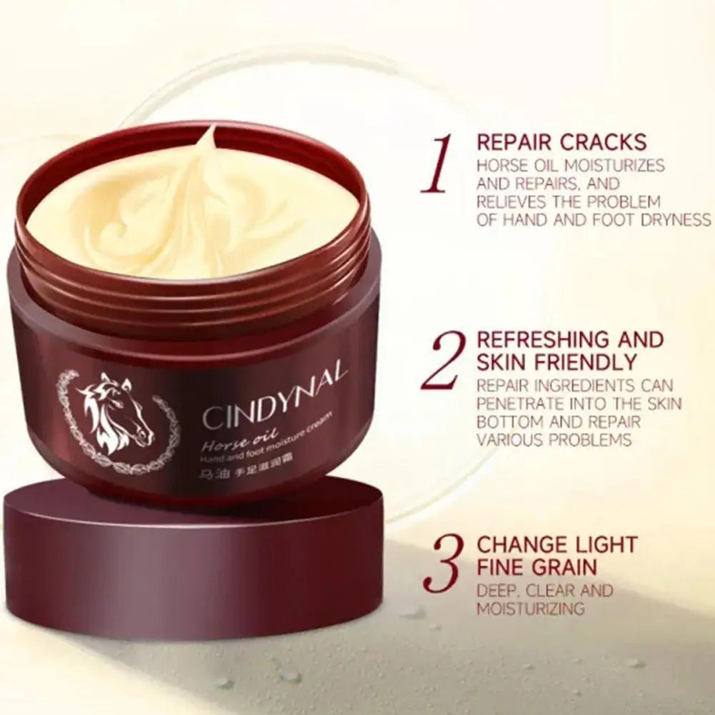 Crème Réparatrice Intense au Huile de Cheval pour Mains et Pieds