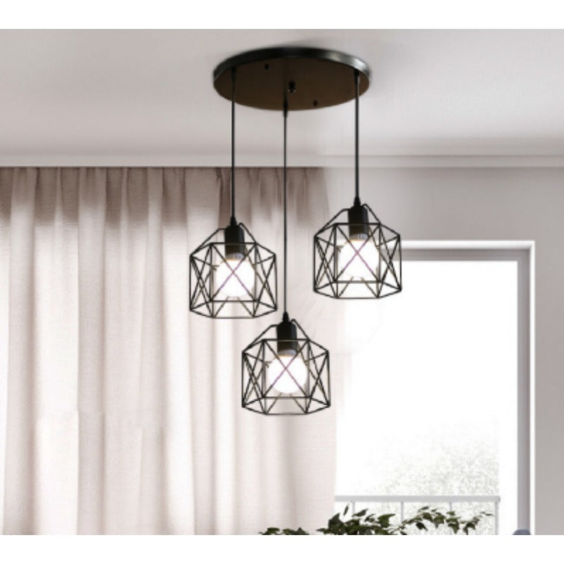 Plafonnier suspendu vintage noir